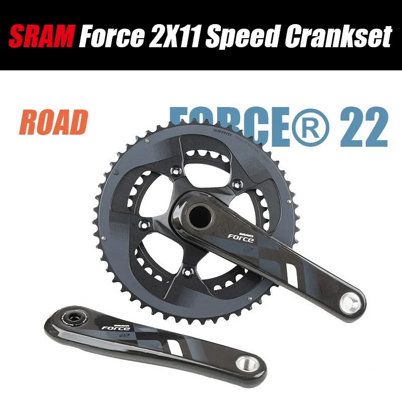 

SRAM Force 2X11 22 скорости FC шоссейный велосипед, велосипедный кривошипный комплект 50X34T 53X39T 170 172,5 мм углеродный рычаг GXP