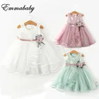 Новинка 2020 года; Платье для маленьких девочек; Вечерние кружевные платья-пачки принцессы с цветочным рисунком для маленьких детей; Летние костюмы