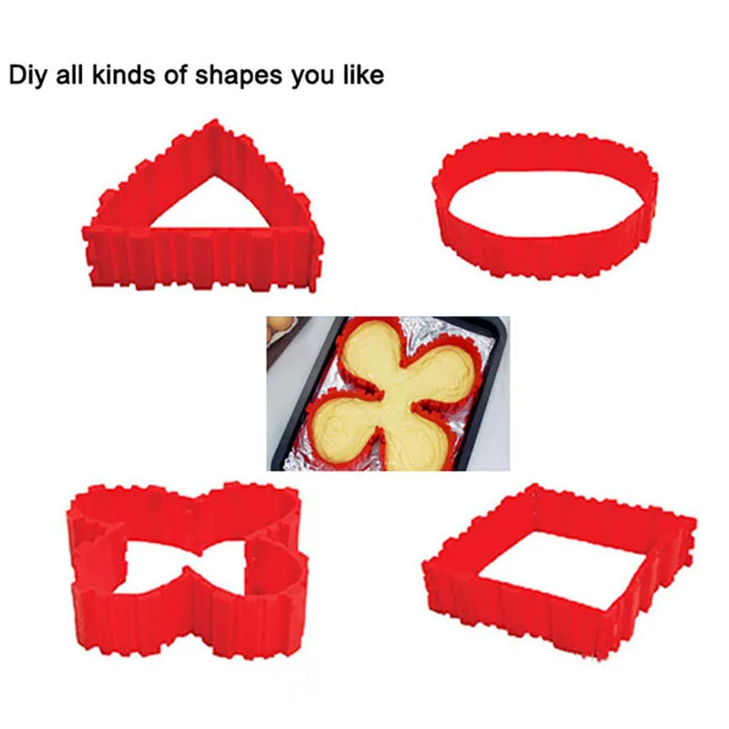 4PCS/Set Magical Silicone Bakeware Pan Cake Mould Bake DIY Shape Nonstick Pastry Tool Tray Baking Tools Fondant Molds | Дом и сад