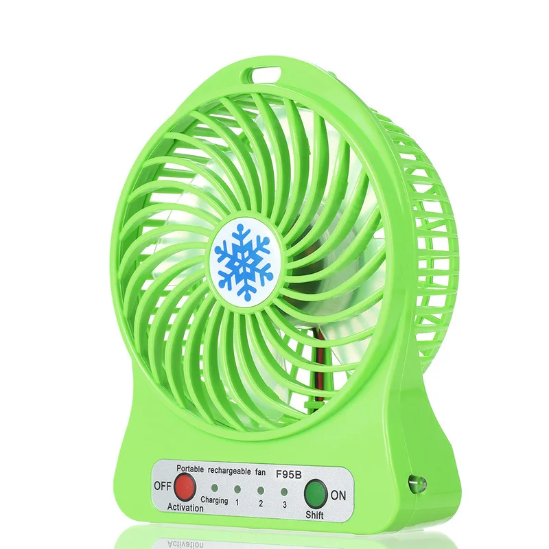 

Portable Mini USB Fan Hand Held Desk Air Cooler Silent Travel Cooler Cooling Snowflake Fan LED Light 18650 Battery Fan