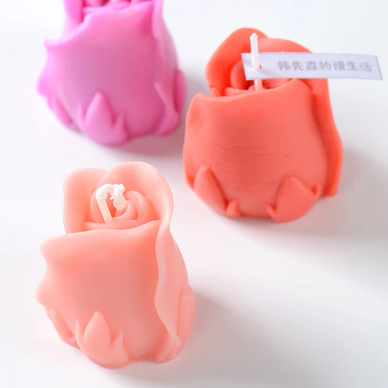 Лампы в форме свечи силиконовые формы 3D розовое мыло цветка DIY свадебный подарок