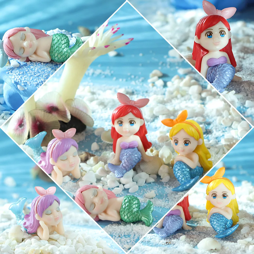 

Landscape Cute DIY Little Statue Fairy Garden Bonsai Ornament Miniature Mermaid Micro Landscape Animal Model Figurines