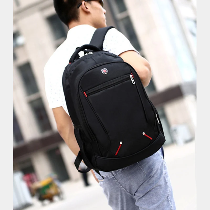 

Men Casual Solid Color Material Oxford Man's Backpack Multi-functional Large-capacity Student Schoolbag Simple Bag sac a dos