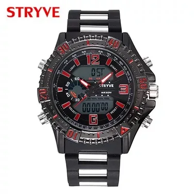 

New STRYVE waterproof watch with dual movements, pointer digital dual display timing sports men's multifunctional military watch