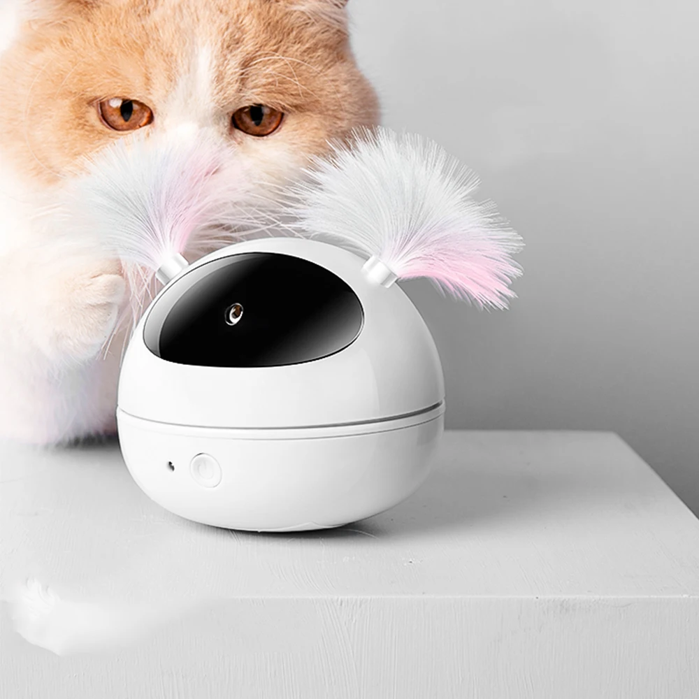 

Автоматическая игрушка для кошек с шариками и перьями, 360 градусов, Интерактивная интеллектуальная забавная светодиодная Лазерная забавна...