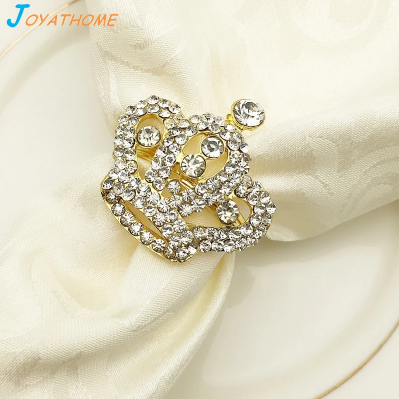 Joyathome 10 шт./лот корона золотая и серебряная ромбовидная Салфетка кольцо для