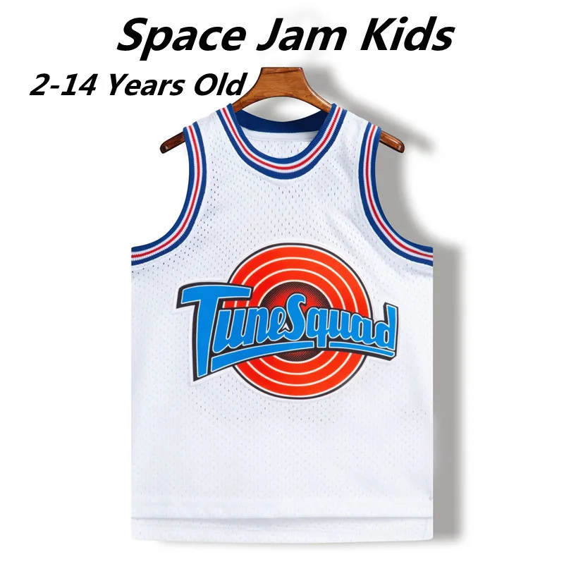 

Space Jam Kids LOLA 10 TWEETY 1/3 BUGS 1 TAZ JD Movie Tune Squad Bunny Child Basketball Jersey Sports Air Slam Dunk Baby Shirt