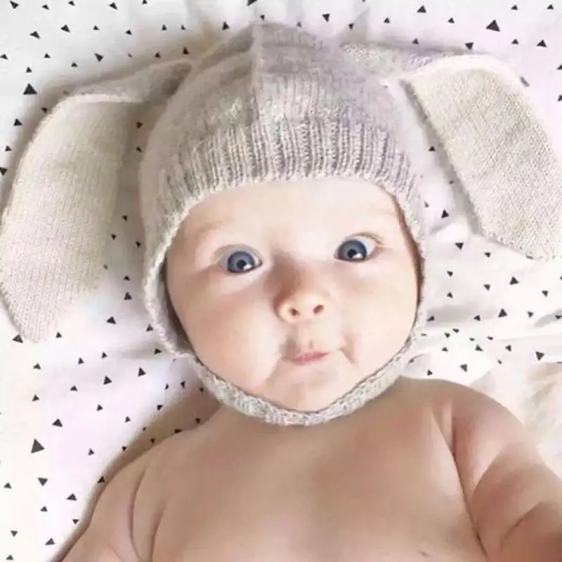 New Lovely Spring Autumn Winter Toddler Girls Boys Crochet Earflap Beanie Hat Newborn Baby Kids Warm Soft Cap | Детская одежда и
