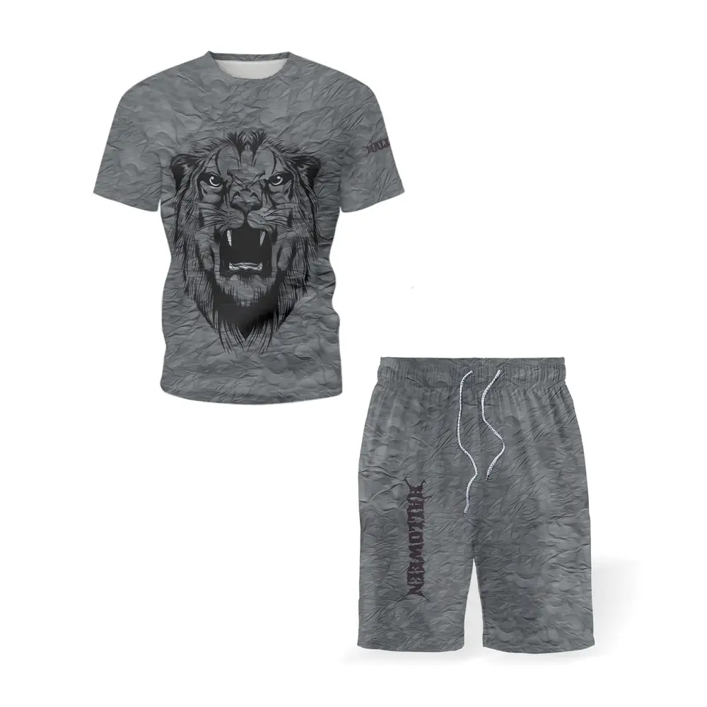 

Summer Sets Men Short Sleeve Hip Hop Big Mouth Printed Male T-Shirt Shorts Beach Set 2021 Funny Trendy Youth Casual Clothes 5XL
