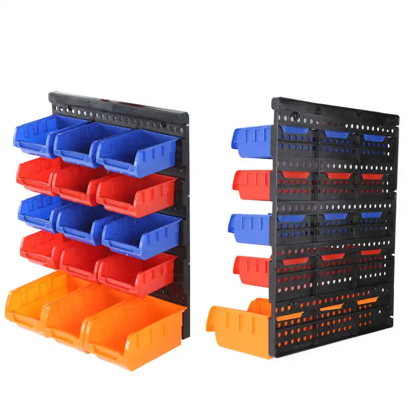 

30Pcs Wall Mounted Storage Bins Set Garage Workshop Tools Holders Organiser Rack Warehouses shelf