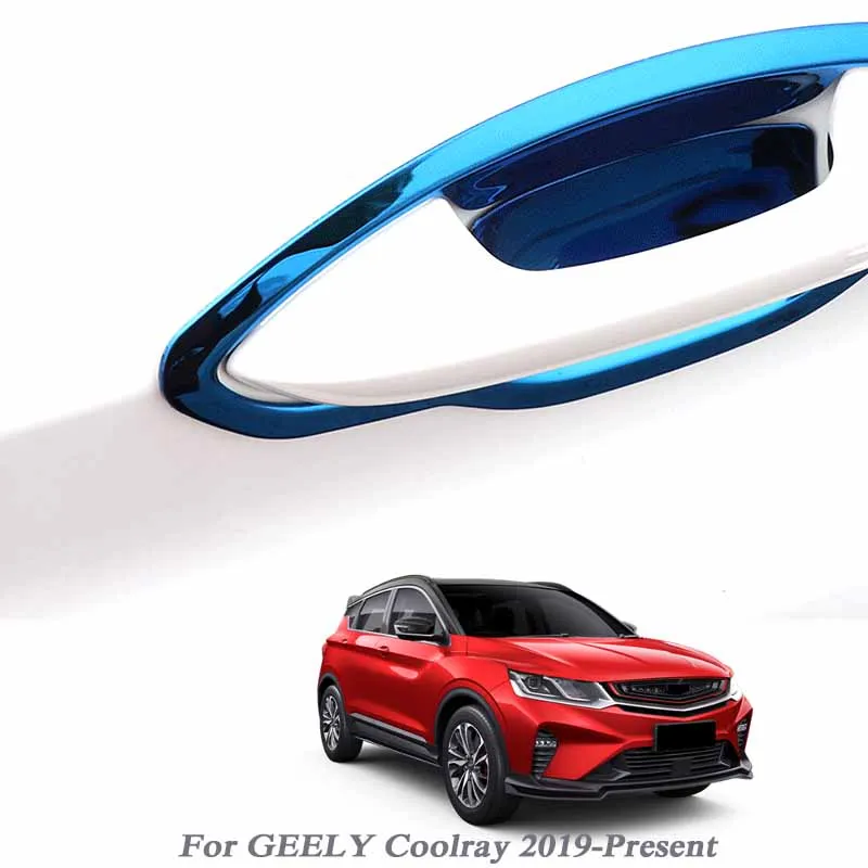 

Стайлинг автомобиля, крышка для чаши двери автомобиля для Geely Coolray 2019-в наличии, декоративная крышка для чаши автомобиля, защита отделки блес...