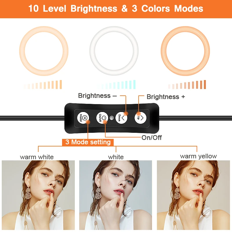 10 дюймов кольцевой светильник с со съемной домашние тапочки изображением головы