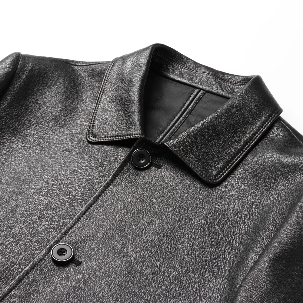 Куртка мужская из натуральной козьей кожи деловой приталенный пиджак роскошная