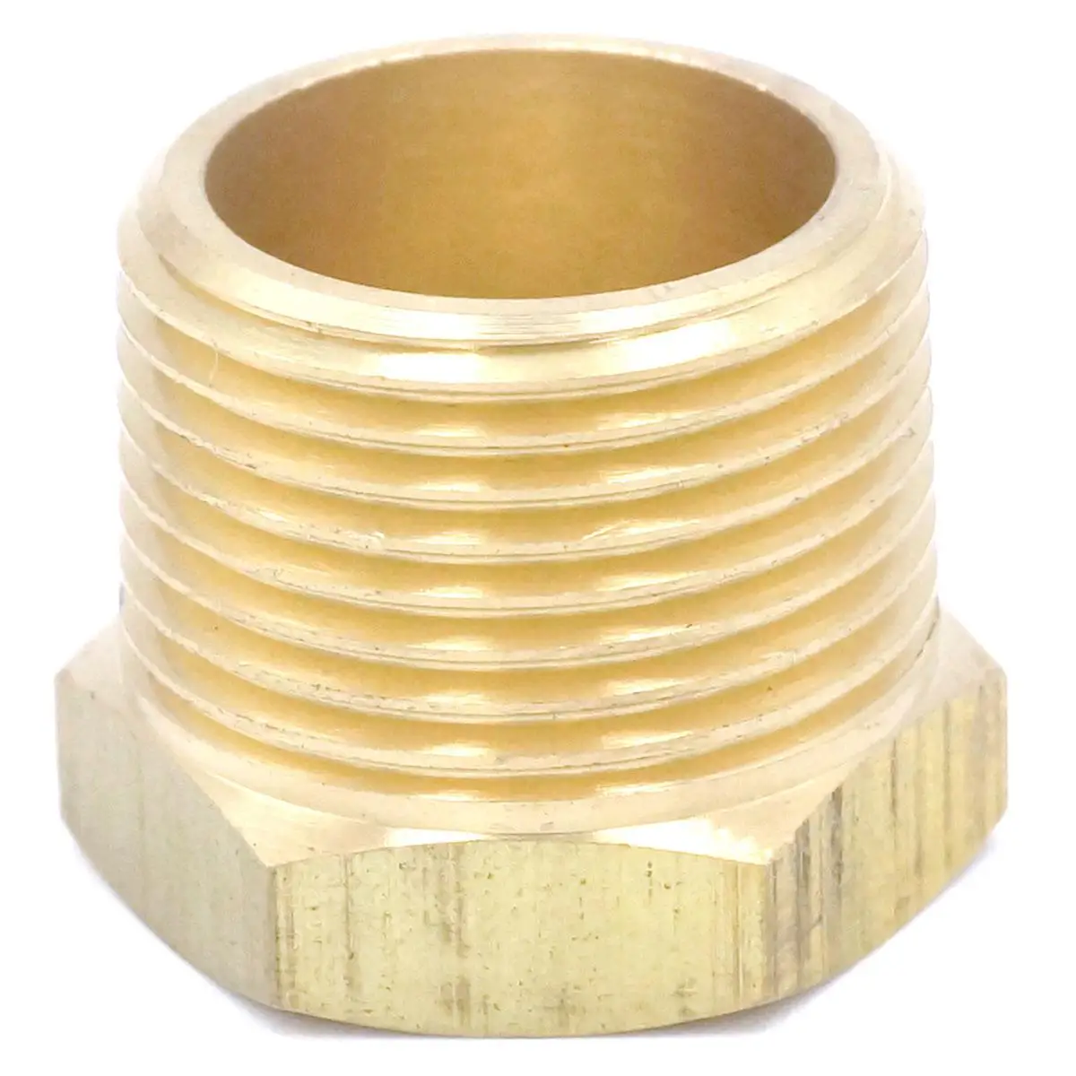 3/4&quot BSPT Male x 1/8&quot NPT Female Reducing Bushing Brass Pipe Fitting Connector Adapter Air Gas Fuel Water Pressure 229 PSI |