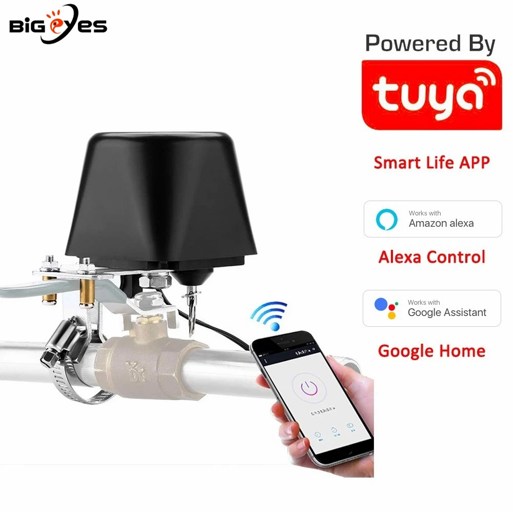 Беспроводной клапан для газовой воды Bigeyes Tuya Alexa Google Home IFTTT Smart Life Wi Fi устройство