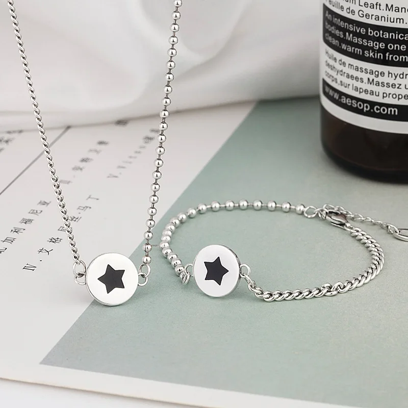 Ожерелье из стерлингового серебра S925 с пятиконечными звездами новинка 2021
