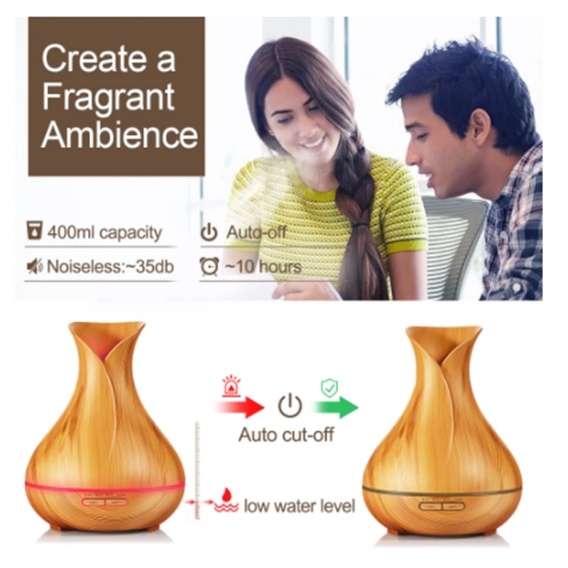 Ультразвуковой увлажнитель воздуха USB 400 мл диффузор эфирного масла лампа для