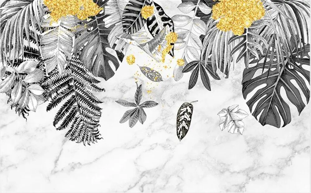 Milofi обои росписи рисунок скандинавские простые расписанные вручную тропические