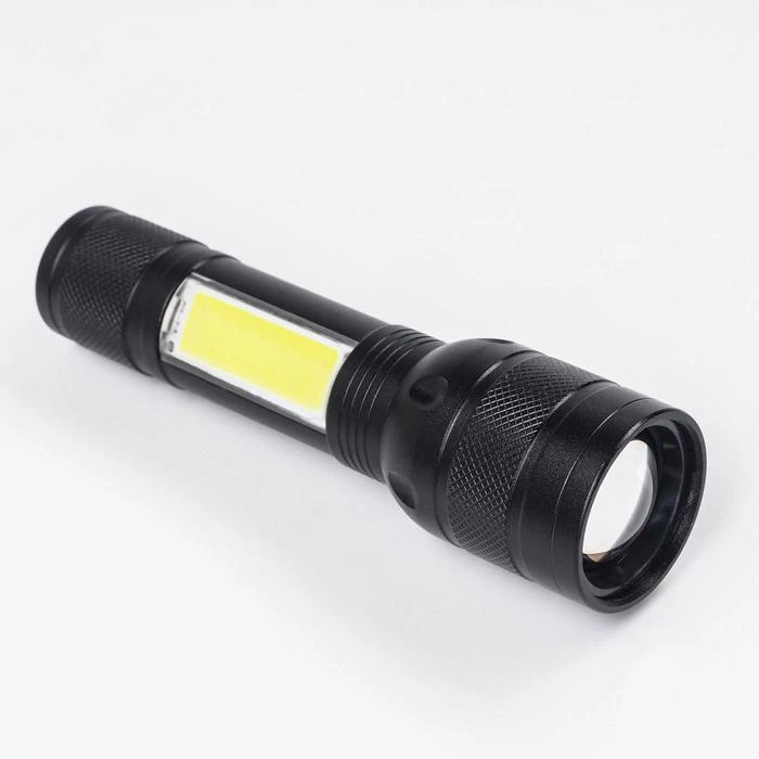 Фонарь ручной аккумуляторный 10 Вт диод P50+cob 3 режима 1200 mAh 14.5х3.5 см 7069501