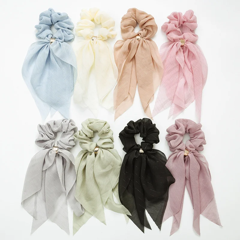 

Ribbon Hair Ring New Double Bow Bow Large Intestine Ring Ladies Lace Ponytail Hair Ring Hair Headdress