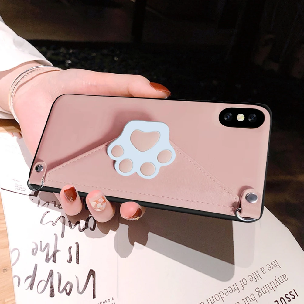 Кошелек держатель для карт ремешок чехол для iPhone 11 Pro Max кожа ТПУ сумка на плечо чехол подставка для iPhone XS MAX XR X 7 8 Plus