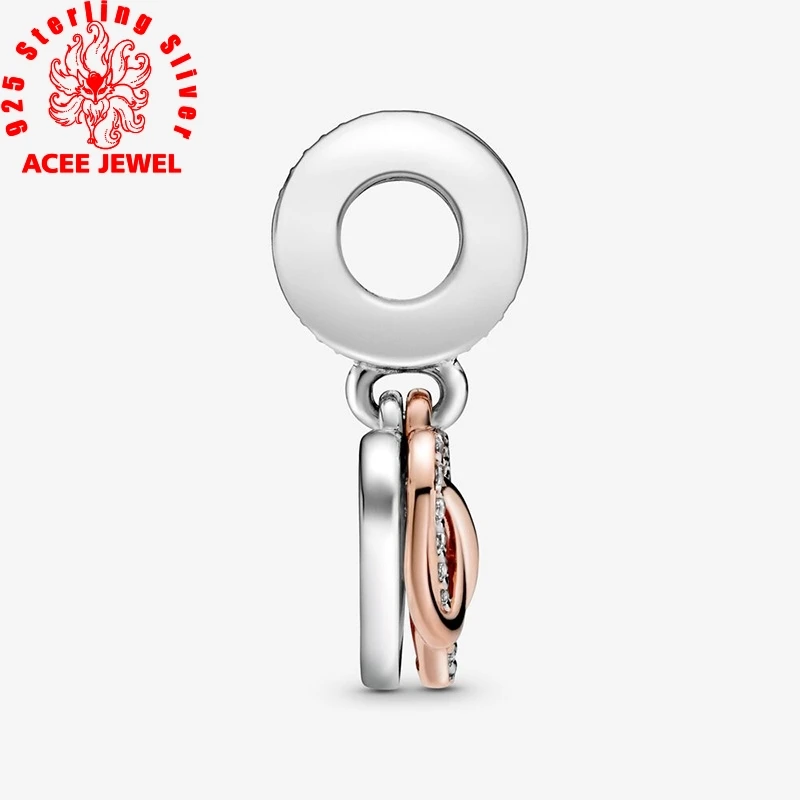 

Genuine 925 Sterling Silver Beads Sparkling infiniteness Heart Dangle Charms fit Original pandora Bracelets Women DIY Jewelry