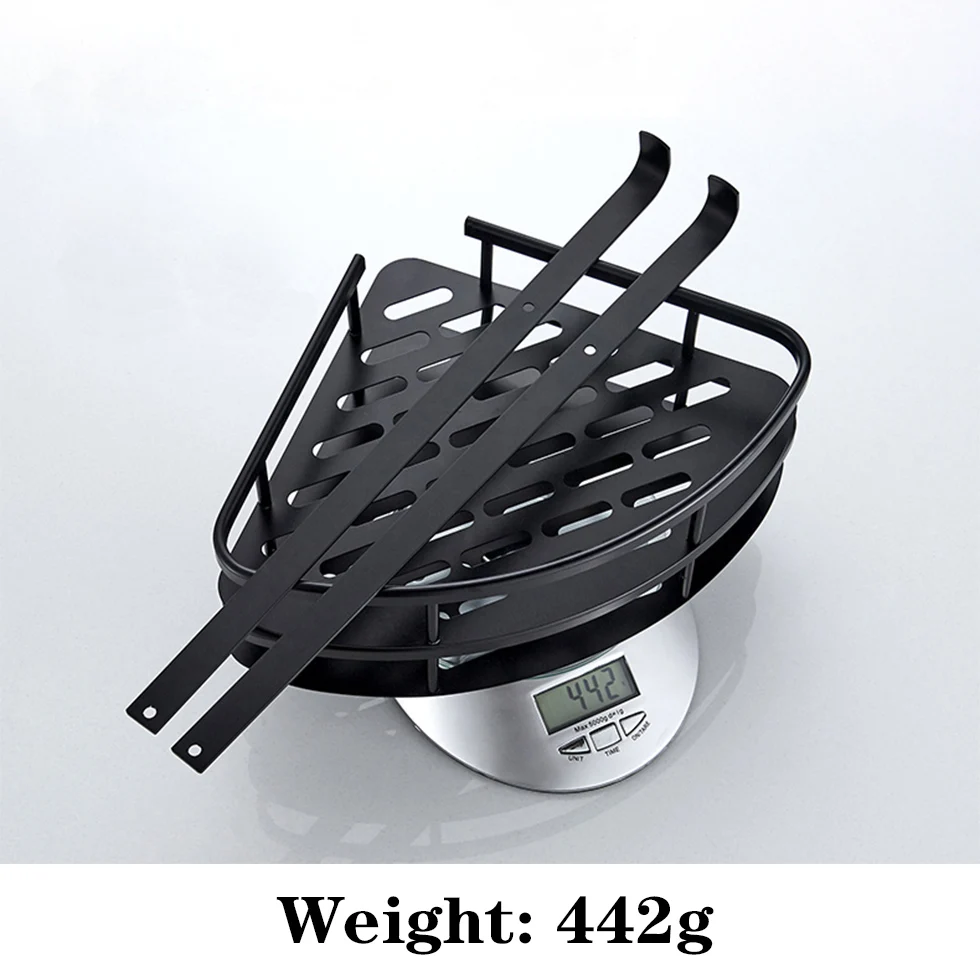 wall mounted bathroom black trangle shelves aluminum basket storage shower caddy shelf hair dryer holder etagere tipi repisa free global shipping