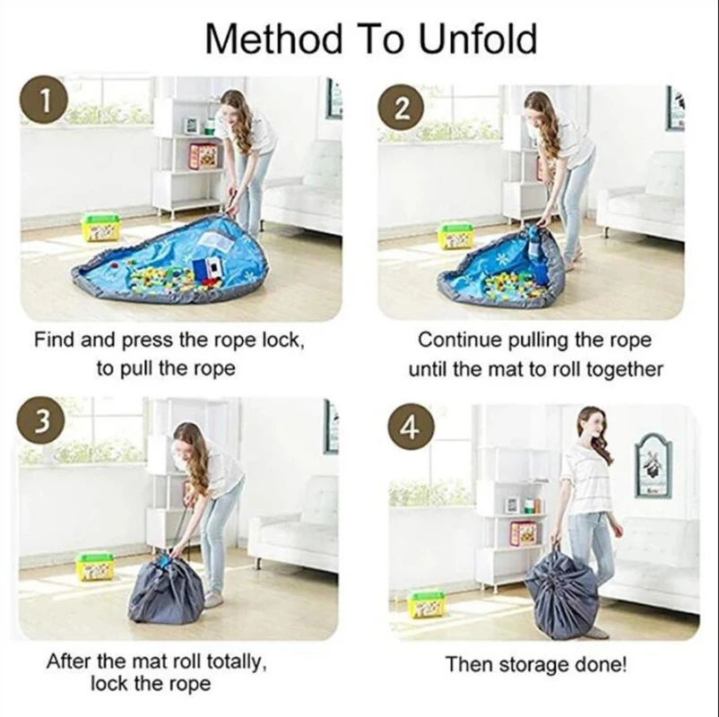Child Toys Game Toy Beam New Portable Fast Storage Bag Pocket Large Practical Waterproof Organizer | Дом и сад
