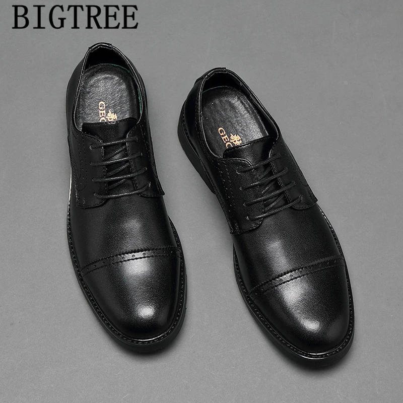 Итальянская мужская офисная обувь Обувь с перфорацией типа броги Мужская