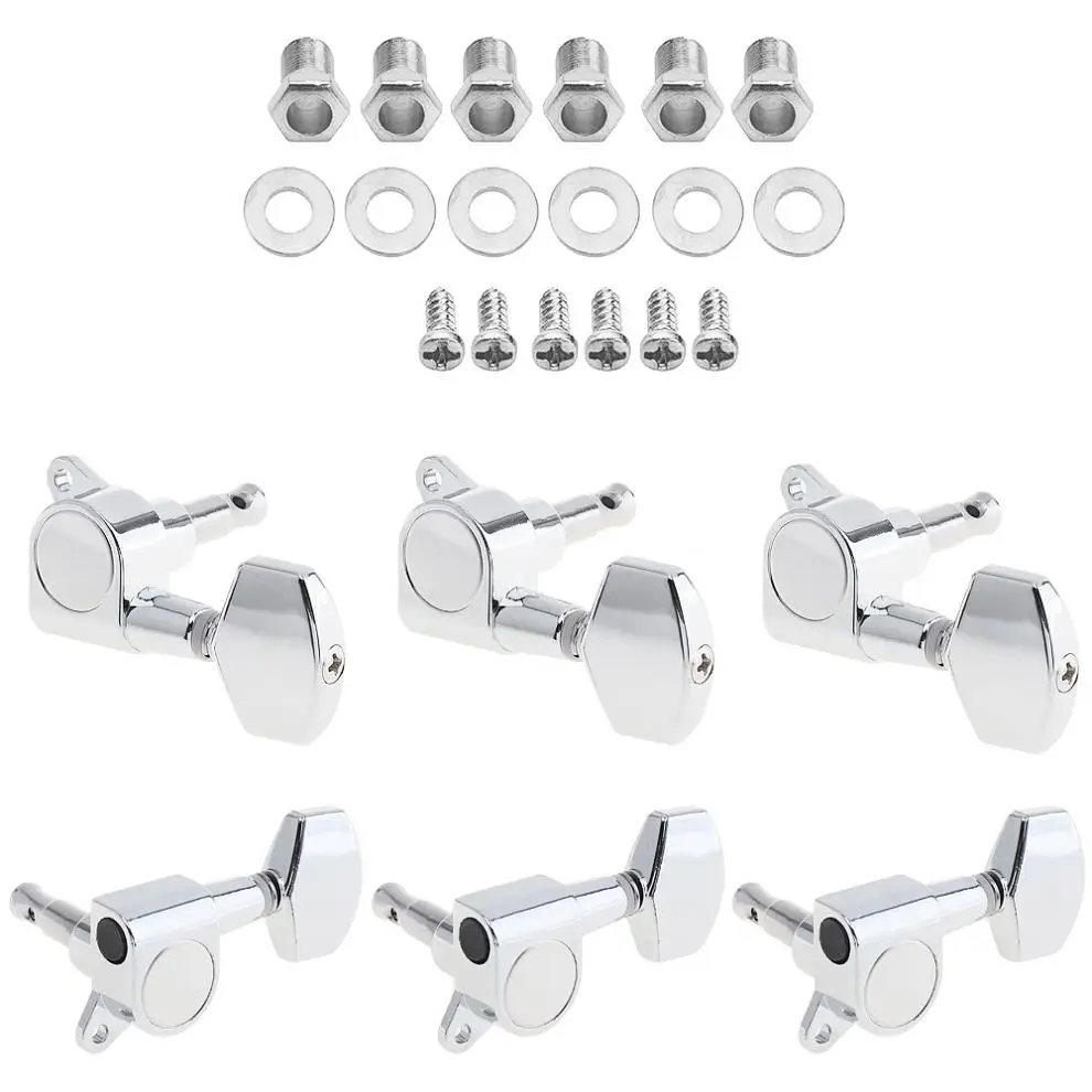 

6pcs/lot Silver Guitar Tuning Pegs Tuner 3R+3L All Closed Machine for 40 / 41 Inch Acoustic Folk Guitar