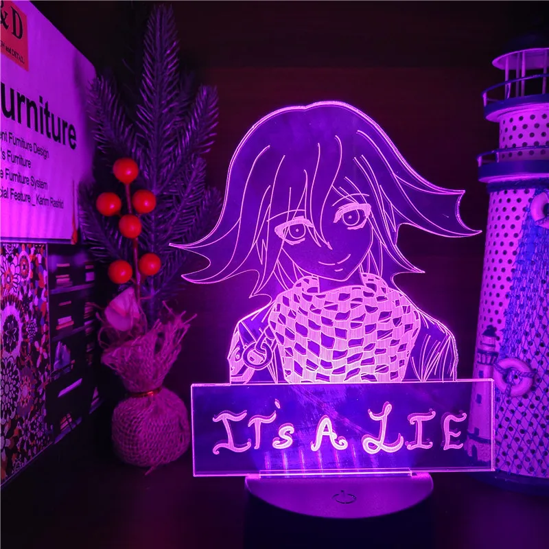 

3D Lamp Danganronpa Anime Figure Kokichi Oma LED Lampara Neon Luminaria Night Light Home Decoration Lights Bedside Decor Lampe