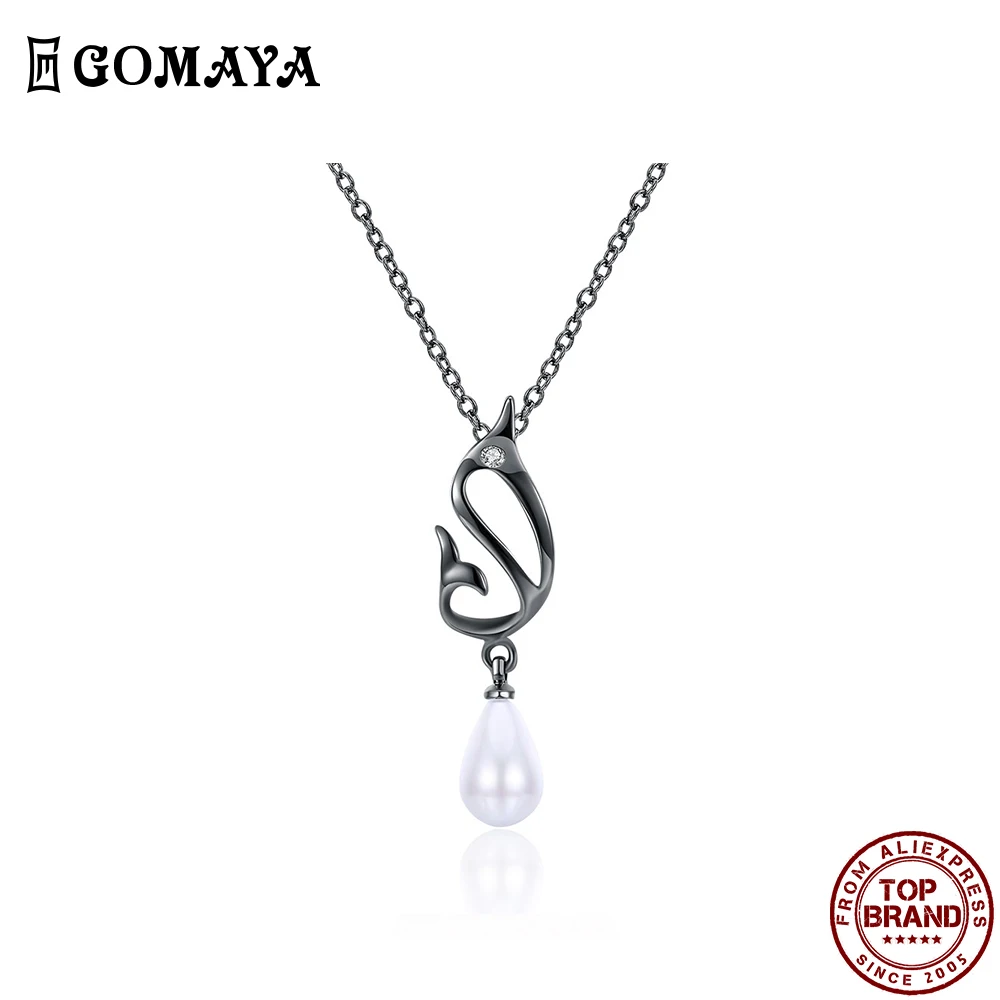 

GOMAYA Shell Pearl Elegant Women Necklace Unique Design Trendy Pendant Necklaces Birthday Anniversary Fashion Jewelry Hot Sale