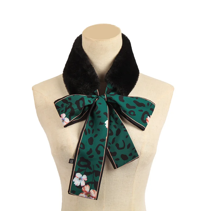 Зимний новый меховой воротник модный шарф из искусственного меха с леопардовым