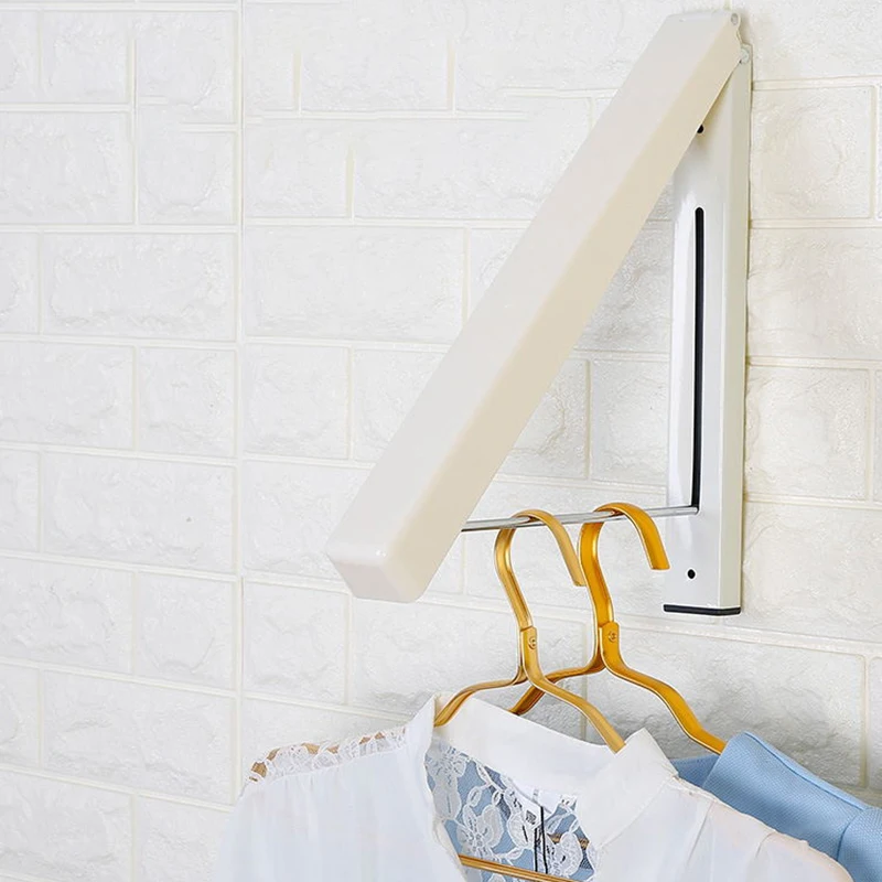 Wall Mounted Clothes Airer Washing Line Coat Shirt Dryer Folding/Pull Out Wall Hanger Space Saving Clothes Cupboard Storage Or