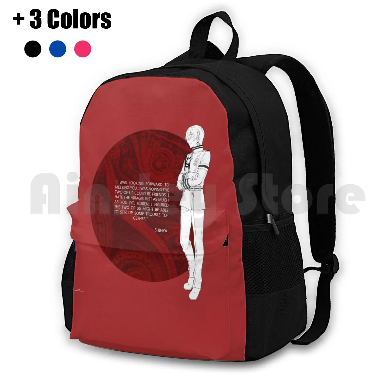 

Owari No Seraph-Shinya Outdoor Hiking Backpack Waterproof Camping Travel Owareeka Owari No Seraph Shinoa Hiiragi Shinya Guren