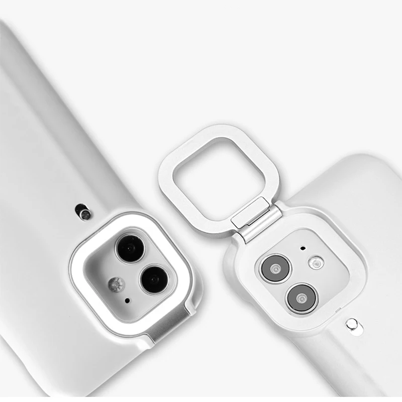 

For iPhone 12 Pro Max Fill Light Case 11 Pro Max Selfie Ring Light Cover For iPhone X XS XR 12 Pro 6S 7 8 Plus Flash Case Cover