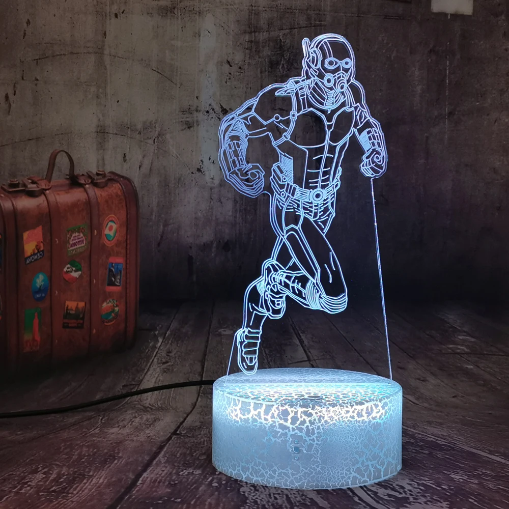 Marvel Figure Ant Man светодиодный 3d светильник сенсорный ночник автовспышка