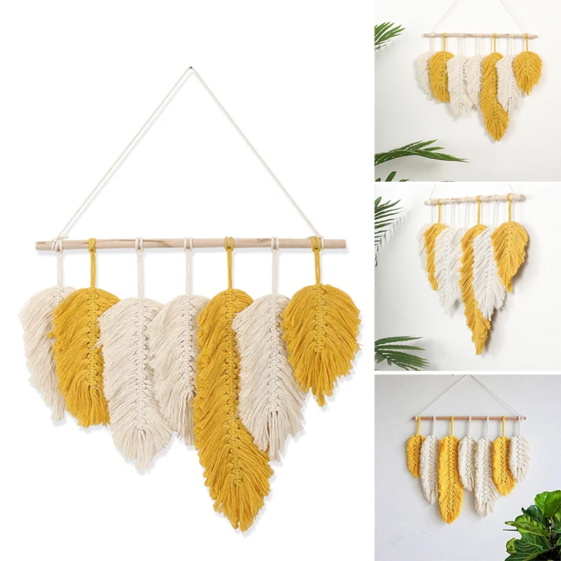 

Handmade Macrame Hanging Decoration Boho Tassel Wall Ornament Tapestry for Home Door 45*42.5cm PLDI889