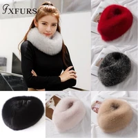 fxfurs 2021 new korean style women winter fox fur scarves real fur mufflers with magnet easy wear 100 fox fur collar scarf ring