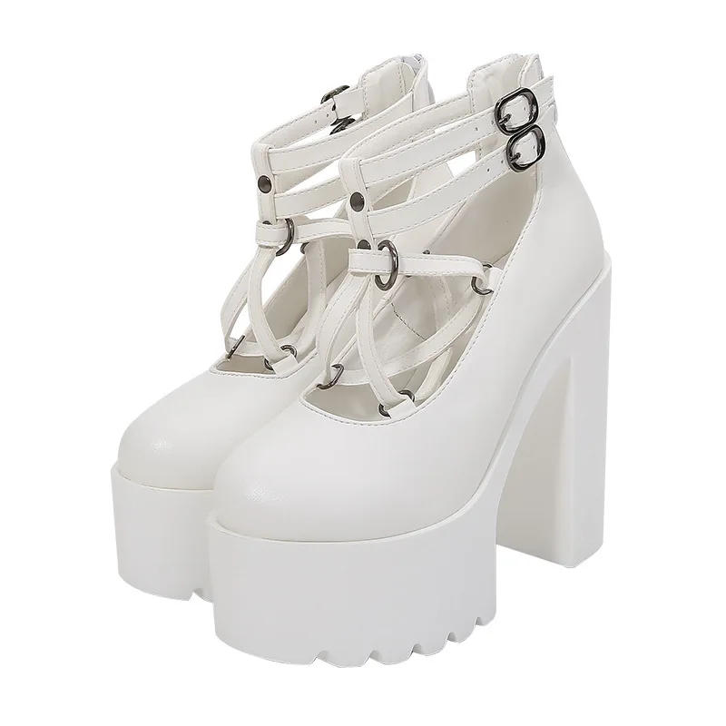 

Versatile single shoes 15cm new women's high heel waterproof platform thick soled boots 2020 fashion women's shoes thick heel