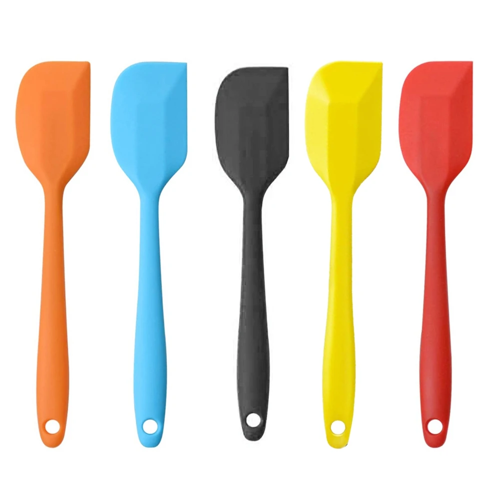

21cm Multicolor Food Grade Non Stick Butter Cooking Silicone Spatula Set Cookie Pastry Scraper Cake Baking Spatula Spatula
