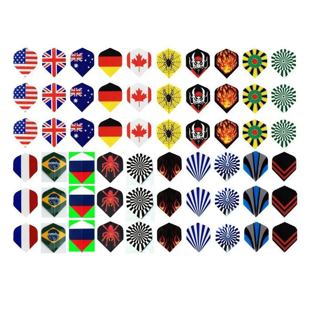 

60 Cool Standard Dart Flights Nice Darts Flight Dardos Tail Wing Pattern Mixed Outdoor Feather O1X5