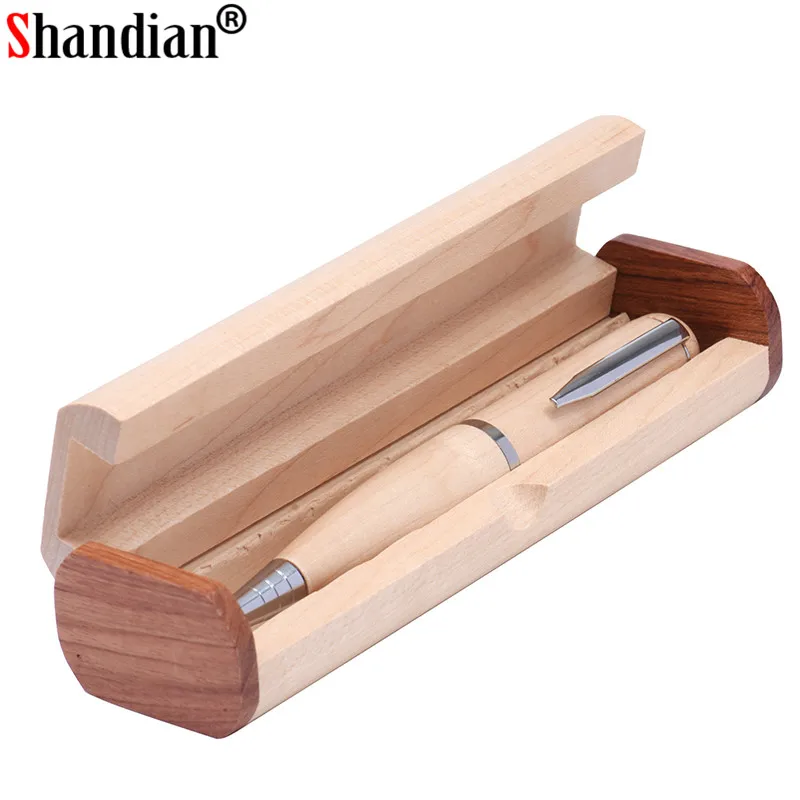 Деревянная шариковая ручка SHANDIAN с подарочной коробкой usb флеш накопитель флешка 4