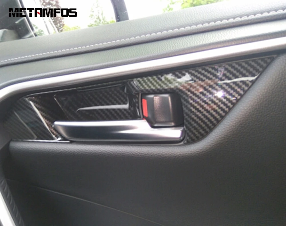 Для Toyota Rav4 Rav 4 2019-2021 крышка из углеродного волокна для внутренней дверной ручки