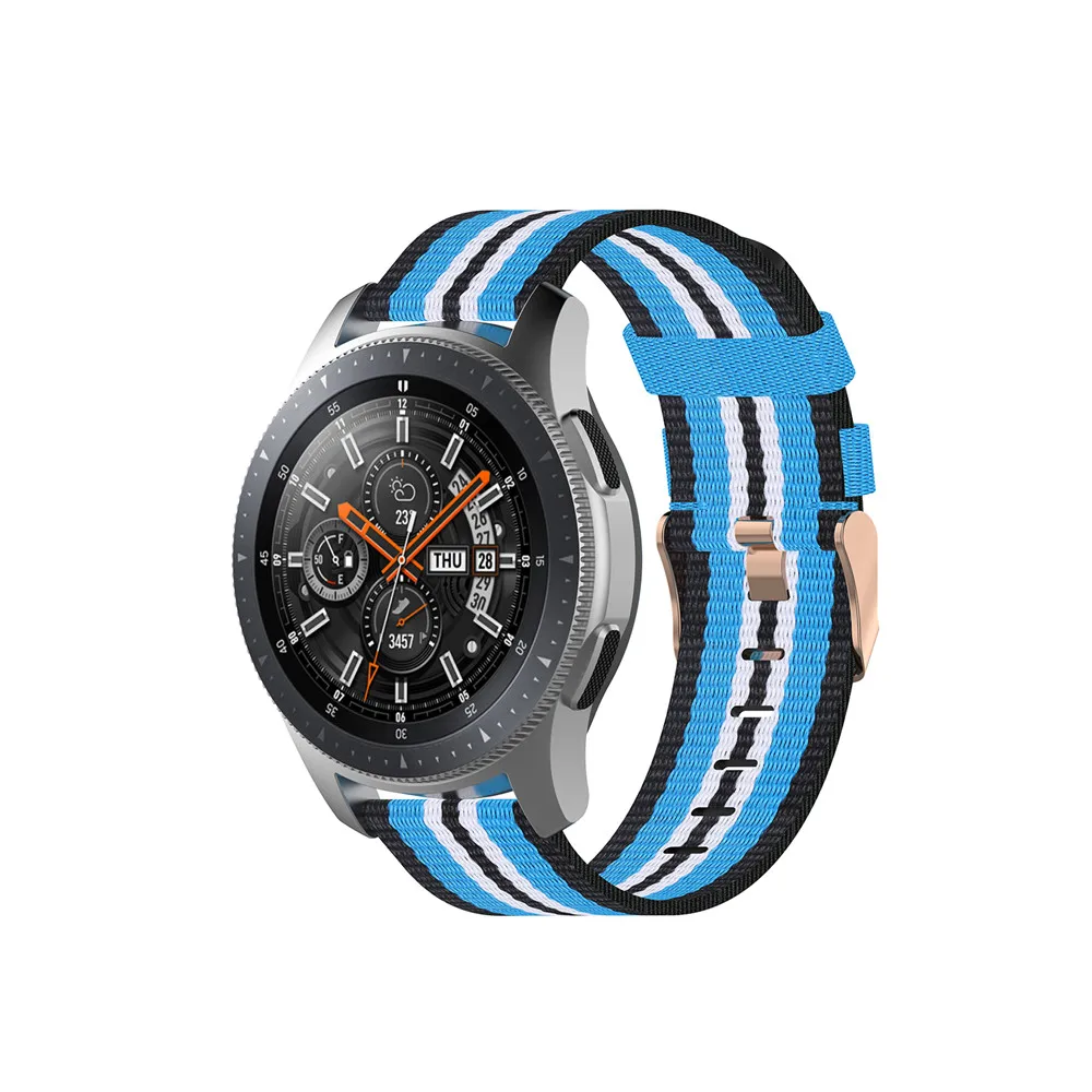 Sky blue 18 20 мм 22 мм холщовый нейлоновый ремешок для часов для samsung Galaxy Watch 42 мм 46 мм Active2 huawei Watch GT2 Amazfit GTR браслет - Цвет ремешка: Sky blue
