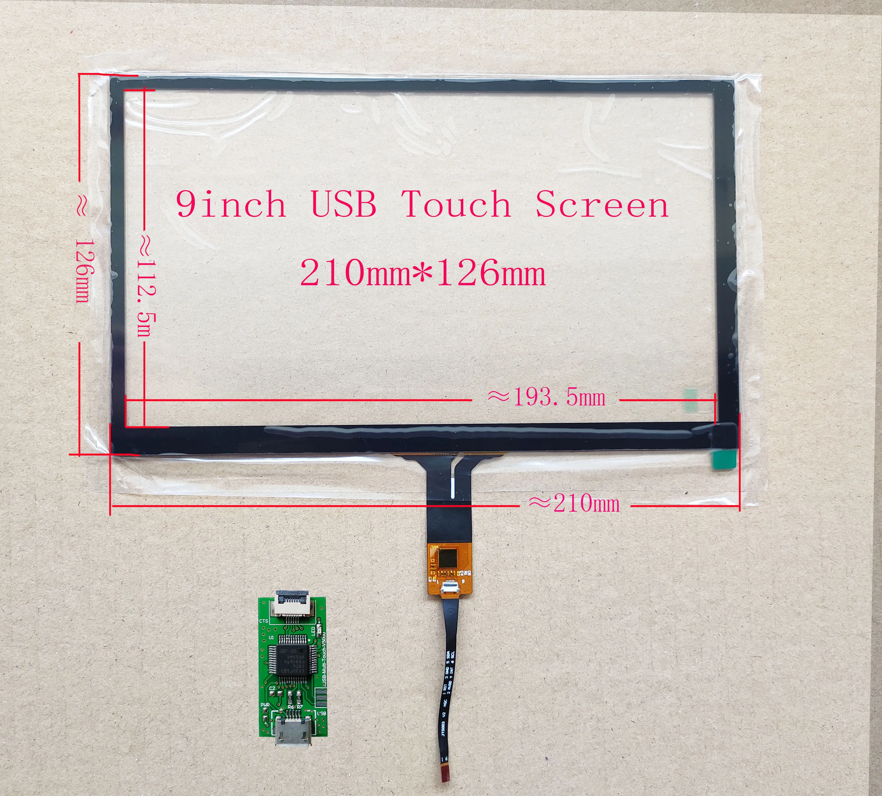 9-дюймовый автомобильный навигатор, автомобильный компьютер I2C/USB интерфейс емкостный сенсорный экран 210 мм* 126 мм GT911 6pin Win7 8 10 Raspberry PI