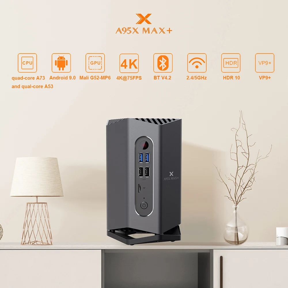 Игровой ТВ приставка Android 9 0 A95X MAX Plus Amlogic S922X Поддержка USB3.0 1080P H.265 4K 75fps плеер
