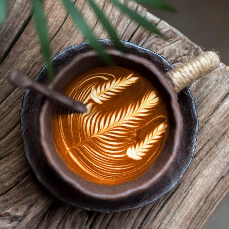 225 мл РУЧНАЯ РАБОТА винтажная керамика кофейная чашка с поддоном и ложкой