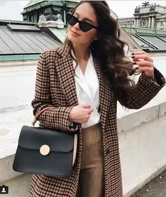 Блейзер женский винтажный двубортный с длинным рукавом|Женские пиджаки| |