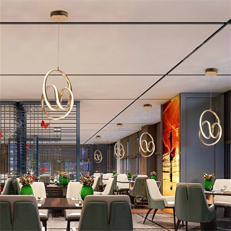 

Art Spiral Design Restaurant Study Bar Counter Light Modern Minimalist Led Pendant Lamp Fixtures Free Shipping